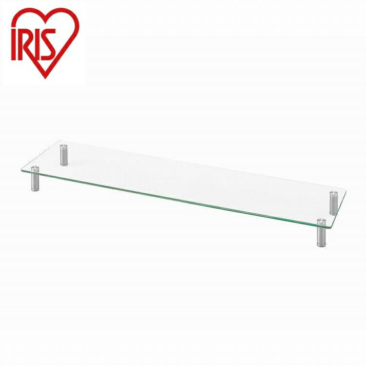 アイリスオーヤマ モニター台ガラスタイプW400 MNS-400G IRIS OHYAMA(代引不可)