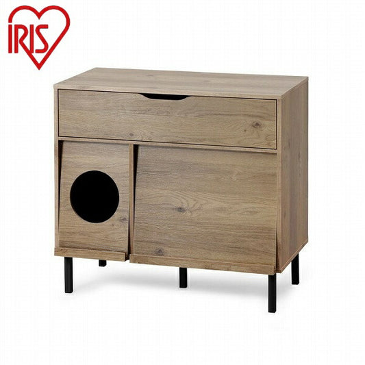 アイリスオーヤマ キャットトイレタリーキャビネット収納付き CTC-890Sアッシュブラウン/ブラック キャットトイレタリーキャビネット収納付き IRIS OYAMA(代引不可)
