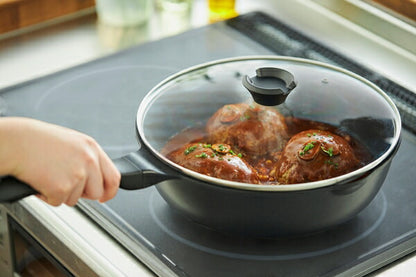 アイリスオーヤマ 軽量フライパン深型28cmフタセット IH用 IVL-D28-S2 IRIS OYAMA キッチン 調理用品 キッチンツール(代引不可)