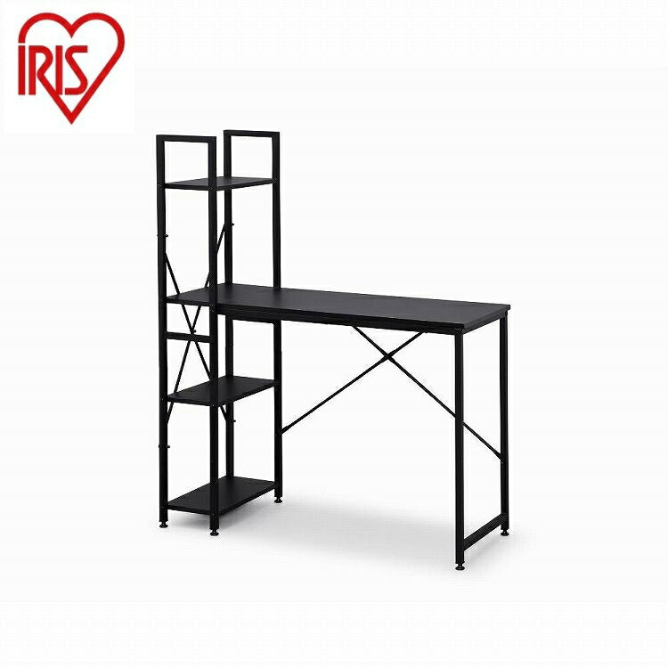アイリスオーヤマ ラック付きデスク1000×420 RDK-1042 ブラック/ブラック IRIS OHYAMA(代引不可)