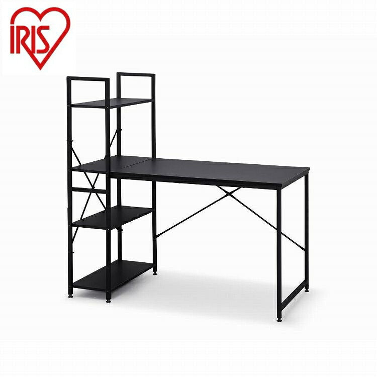 アイリスオーヤマ ラック付きデスク1200×620 RDK-1262 ブラック/ブラック IRIS OHYAMA(代引不可)