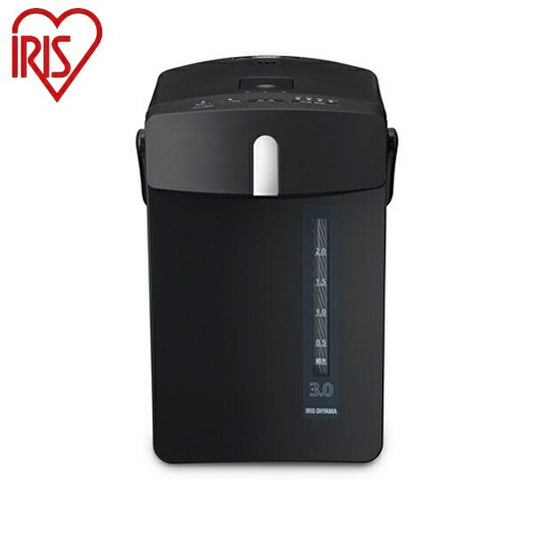 アイリスオーヤマ ジャーポット 3.0L マイコン式 電気ポット 3L IAHD-122 ブラック 温度調節 空だき防止 省エネ 自動ロック デザイン おしゃれ かわいい IRIS OYAMA(代引不可)