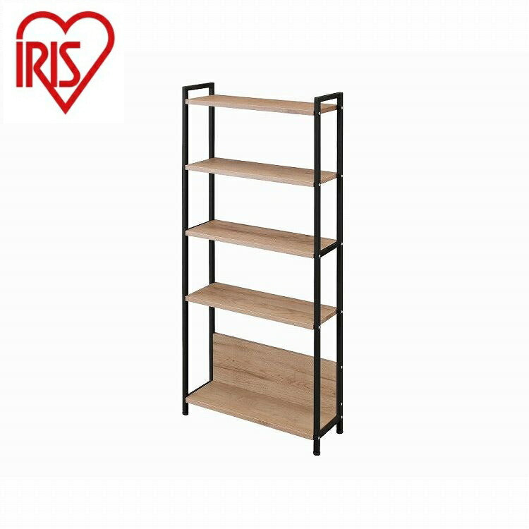 アイリスオーヤマ ウッドスリムラック WSR-523 ブラック/アッシュブラウン IRIS OHYAMA(代引不可)