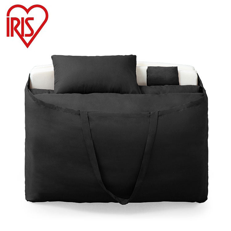 アイリスオーヤマ マットレス付き布団10点セット 布団セット 寝具10点セット 収納バッグ付き 三つ折りマットレス ブラック KFS-M10S IRIS OYAMA(代引不可)