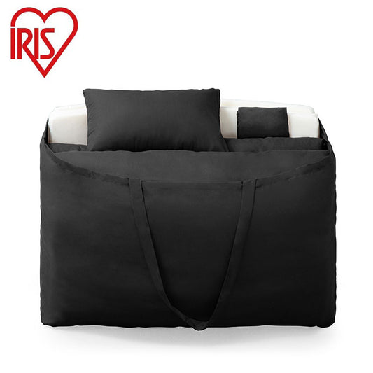 アイリスオーヤマ マットレス付き布団10点セット 布団セット 寝具10点セット 収納バッグ付き 三つ折りマットレス ブラック KFS-M10S IRIS OYAMA(代引不可)