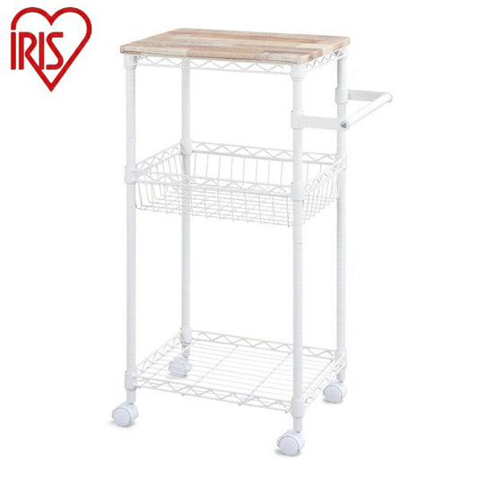 アイリスオーヤマ カラーメタルラック ワゴン CMM-WG4084 ホワイト カラーメタルラック ワゴン IRIS OYAMA(代引不可)