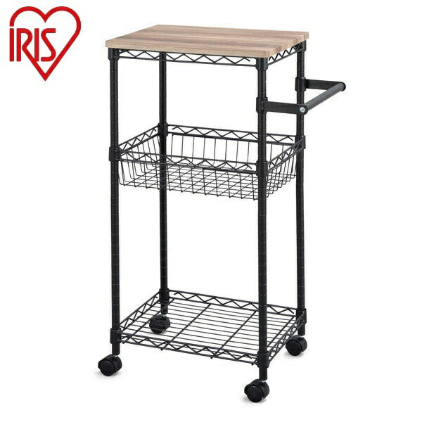アイリスオーヤマ カラーメタルラック ワゴン CMM-WG4084 ブラック カラーメタルラック ワゴン IRIS OYAMA(代引不可)