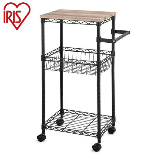 アイリスオーヤマ カラーメタルラック ワゴン CMM-WG4084 ブラック カラーメタルラック ワゴン IRIS OYAMA(代引不可)