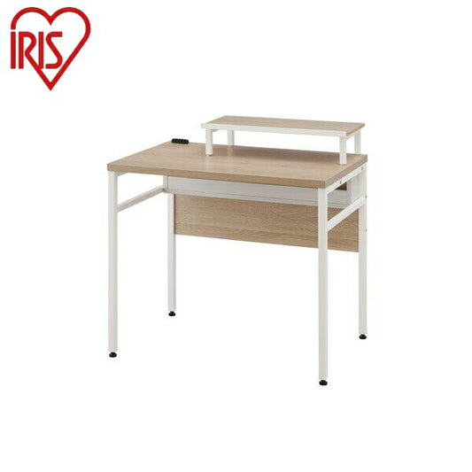 アイリスオーヤマ ケーブル収納デスク モニター台付 CSD-800Mライトナチュラル/ホワイト ケーブル収納デスク モニター台付 IRIS OYAMA(代引不可)