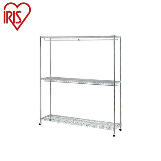 アイリスオーヤマ メタルシェルフワードローブ2段タイプ SEW2-1821BC メタルシェルフ ワードローブ2段タイプ シルバー IRIS OYAMA(代引不可)