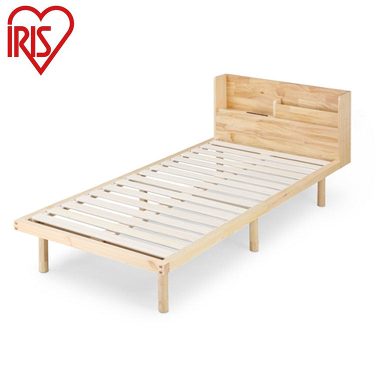 アイリスオーヤマ 棚付き 高耐荷重すのこベッド 耐荷重350kg 頑丈 シングル 宮棚付き ベッドフレーム フレームのみ HWBM-S IRIS OYAMA(代引不可)