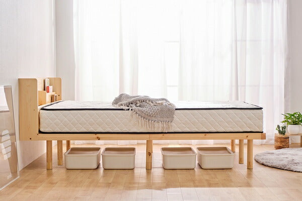 アイリスオーヤマ 棚付き 高耐荷重すのこベッド 耐荷重350kg 頑丈 セミダブル 宮棚付き ベッドフレーム フレームのみ HWBM-SD IRIS OYAMA(代引不可)