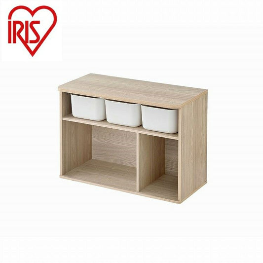 アイリスオーヤマ ラウンドシェルフ ロータイプ RUS-74L ライトナチュラル IRIS OHYAMA(代引不可)