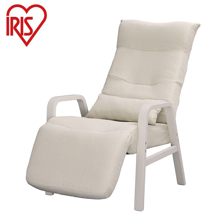 アイリスオーヤマ リクライニングウッドアームチェア リクライニング チェア 高座椅子 ハイバック ヘッド 背もたれ フットレスト ホワイト FAC-RHB IRIS OYAMA(代引不可)