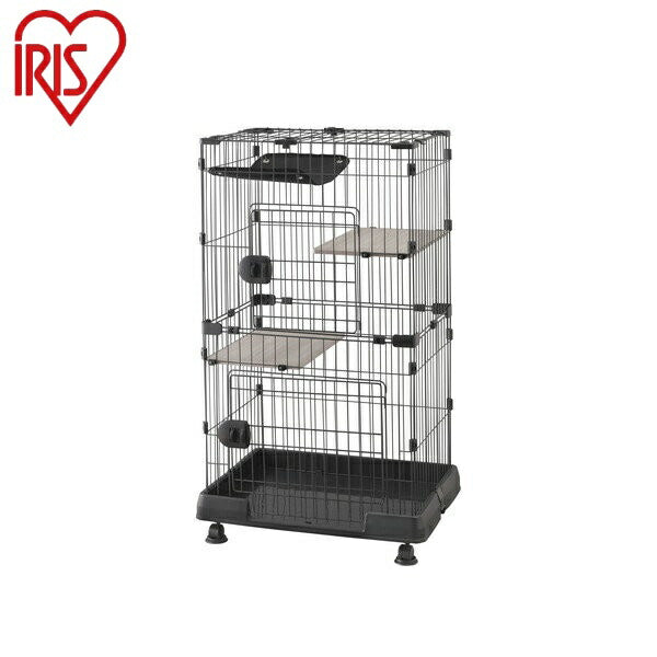 アイリスオーヤマ ミニキャットケージ ハンモック付き PMCC-115H マットグレー コンパクト 2段 猫ケージ ペットケージ ペットサークル IRIS OYAMA(代引不可)