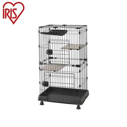 アイリスオーヤマ ミニキャットケージ ハンモック付き PMCC-115H マットグレー コンパクト 2段 猫ケージ ペットケージ ペットサークル IRIS OYAMA(代引不可)