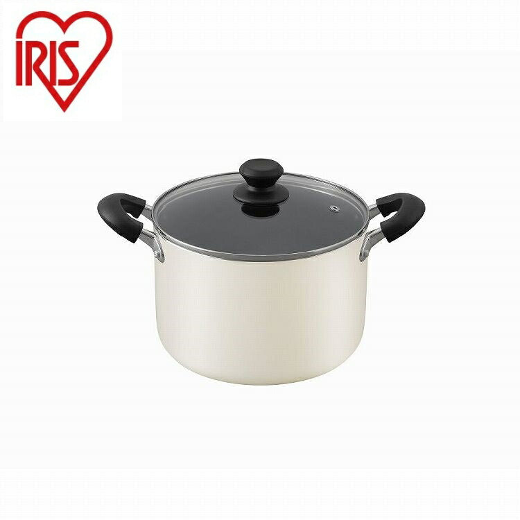 アイリスオーヤマ ダイヤモンドコート 両手なべ22cm DIS-P22D ホワイト IRIS OHYAMA(代引不可)