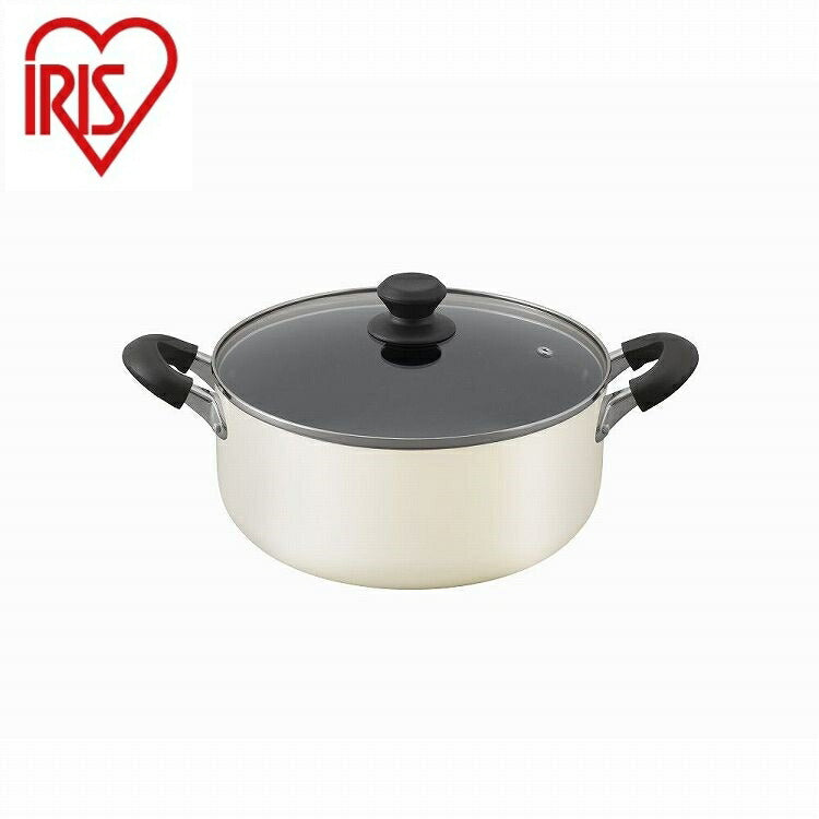 アイリスオーヤマ ダイヤモンドコート 両手なべ26cm DIS-P26 ホワイト IRIS OHYAMA(代引不可)