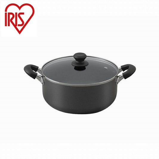 アイリスオーヤマ ダイヤモンドコート 両手なべ26cm DIS-P26 ブラック IRIS OHYAMA(代引不可)