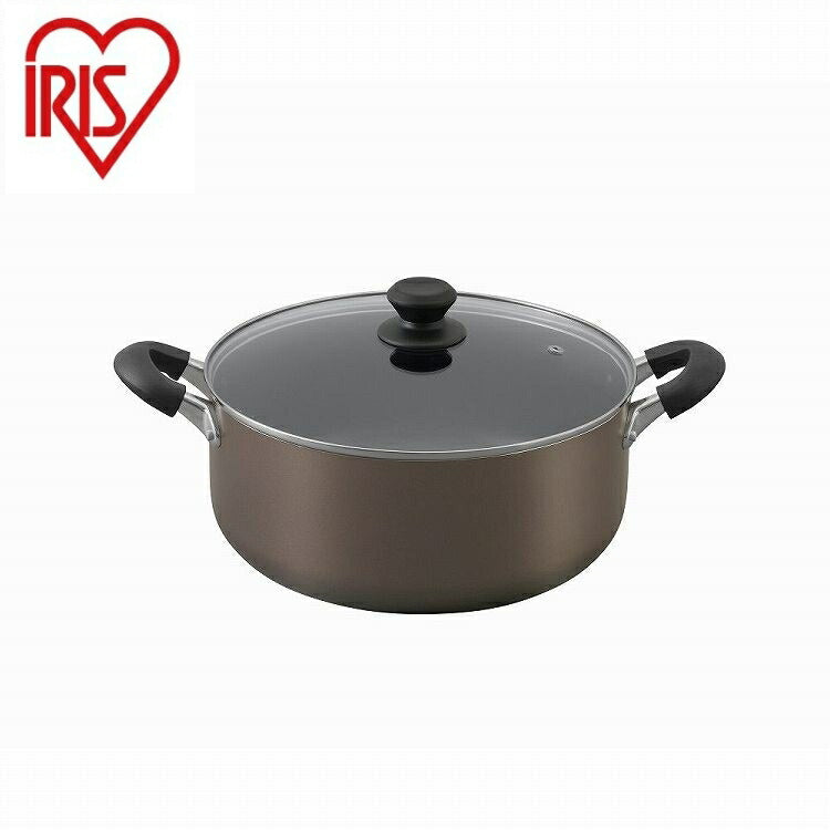 アイリスオーヤマ ダイヤモンドコート 両手なべ28cm DIS-P28 ブラウン IRIS OHYAMA(代引不可)