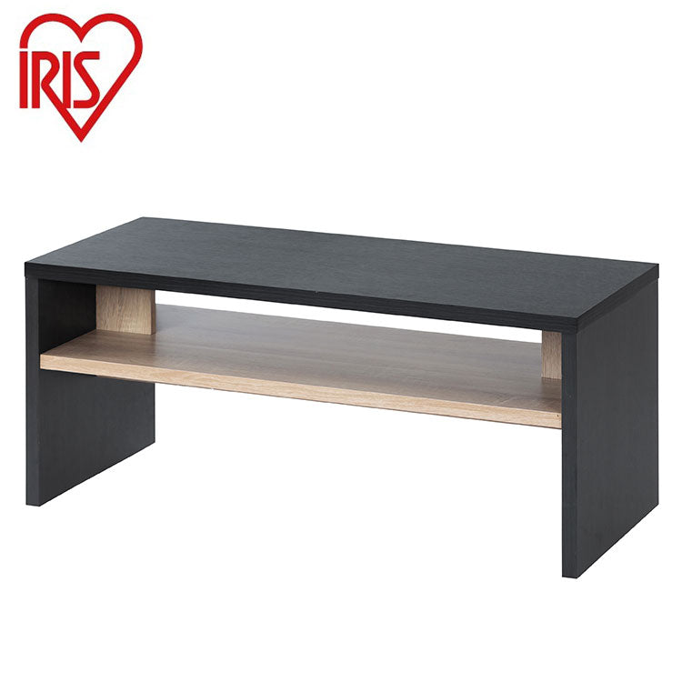 アイリスオーヤマ センターテーブル 収納棚付き 幅89 ローテーブル リビングテーブル シンプル モダン 北欧 おしゃれ ブラック LTB-890W IRIS OYAMA(代引不可)