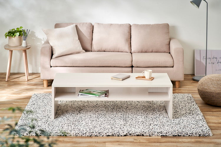 アイリスオーヤマ センターテーブル 収納棚付き 幅119 ローテーブル リビングテーブル シンプル モダン 北欧 おしゃれ オフホワイト LTB-1190W IRIS OYAMA(代引不可)