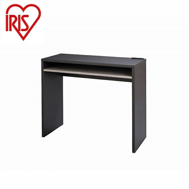 アイリスオーヤマ ウッドデスク WDK-800 ブラック/アッシュグレー IRIS OHYAMA(代引不可)