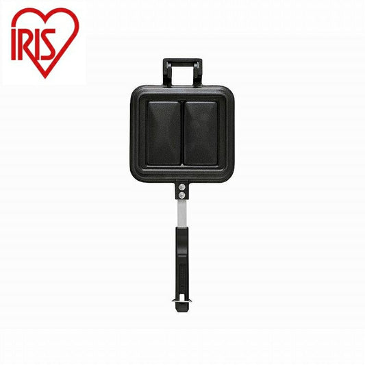 アイリスオーヤマ 具だくさんホットサンドメーカーダブル ガス火専用 NGHS-DG ブラック IRIS OHYAMA(代引不可)