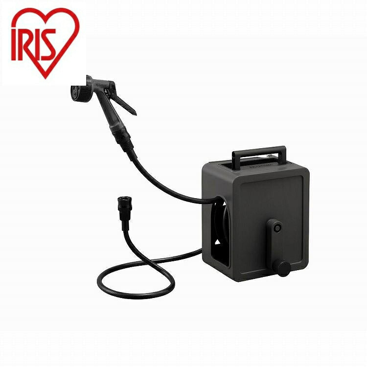 アイリスオーヤマ フルカバーコンパクトホースリール10m FCH-10M ダークグレー IRIS OHYAMA(代引不可)