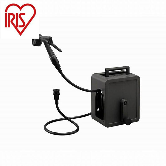 アイリスオーヤマ フルカバーコンパクトホースリール10m FCH-10M ダークグレー IRIS OHYAMA(代引不可)