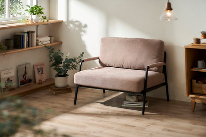 アイリスオーヤマ コーデュロイソファ 1P アイアンフレーム 1人掛けコーデュロイソファ 肘付き 肘あり ポケットコイル インダストリアル ソファー 北欧 グレージュ SFCS-90 IRIS OYAMA(代引不可)