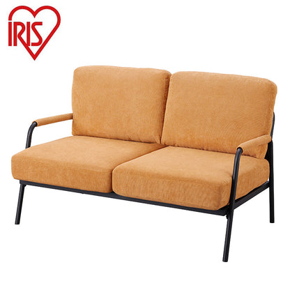 アイリスオーヤマ コーデュロイソファ 2P アイアンフレーム 2人掛けコーデュロイソファ 肘付き 肘あり ポケットコイル インダストリアル ソファー 北欧 ライトブラウン SFCS-120 IRIS OYAMA(代引不可)