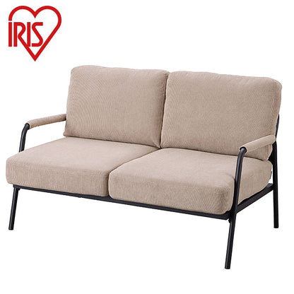 アイリスオーヤマ コーデュロイソファ 2P アイアンフレーム 2人掛けコーデュロイソファ 肘付き 肘あり ポケットコイル インダストリアル ソファー 北欧 グレージュ SFCS-120 IRIS OYAMA(代引不可)