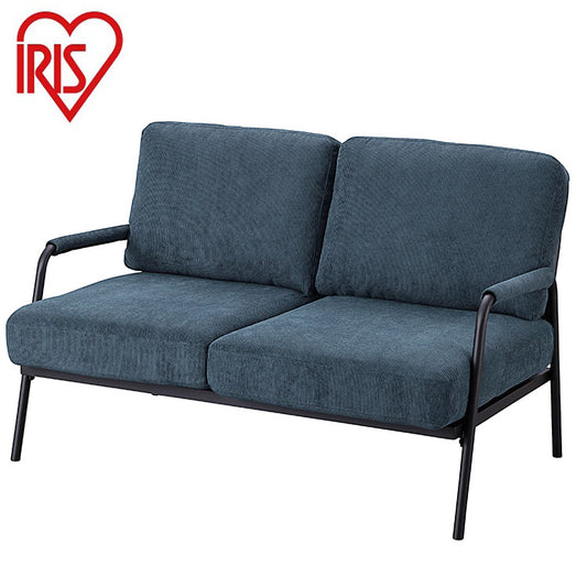 アイリスオーヤマ コーデュロイソファ 2P アイアンフレーム 2人掛けコーデュロイソファ 肘付き 肘あり ポケットコイル インダストリアル ソファー 北欧 ネイビー SFCS-120 IRIS OYAMA(代引不可)