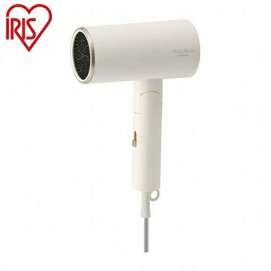 アイリスオーヤマ イオンドライヤー ドライヤー ミコラ 大風量 マイナスイオン 折りたたみ ヘアケア オフホワイト かわいい おしゃれ MiCOLA HDR-M201 IRIS OYAMA(代引不可)