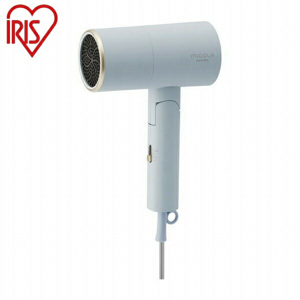 アイリスオーヤマ イオンドライヤー ドライヤー ミコラ 大風量 マイナスイオン 収納 コンパクト ヘアドライヤー 折りたたみ ヘアケア ブルー かわいい おしゃれ MiCOLA HDR-M201 IRIS OYAMA(代引不可)