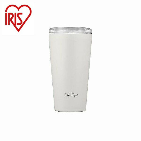 アイリスオーヤマ Cafe days ふた付きタンブラー スリムタイプ NCD-L350 ホワイト IRIS OHYAMA(代引不可)