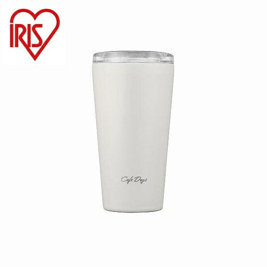 アイリスオーヤマ Cafe days ふた付きタンブラー スリムタイプ NCD-L350 ホワイト IRIS OHYAMA(代引不可)