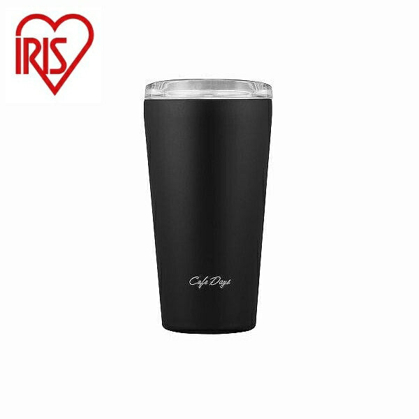 アイリスオーヤマ Cafe days ふた付きタンブラー スリムタイプ NCD-L350 ブラック IRIS OHYAMA(代引不可)