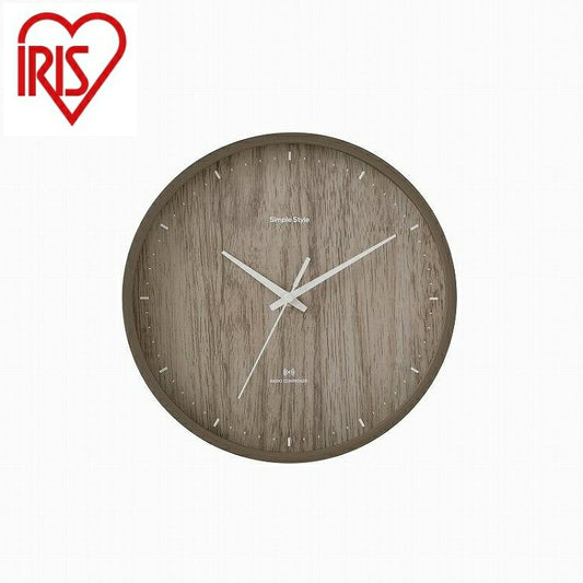 アイリスオーヤマ 壁掛け電波時計 ACR01-25-T ブラウン IRIS OHYAMA(代引不可)