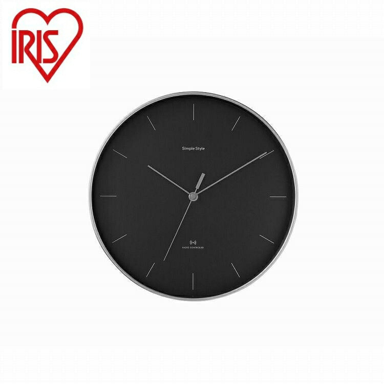 アイリスオーヤマ 壁掛け電波時計 ACR01-30-B ブラック IRIS OHYAMA(代引不可)