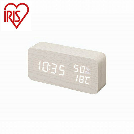 アイリスオーヤマ デジタル置時計 ICW-01WH-W ホワイト IRIS OHYAMA(代引不可)