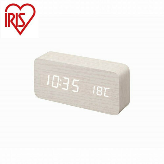 アイリスオーヤマ デジタル置時計 ICW-01W-W ホワイト IRIS OHYAMA(代引不可)