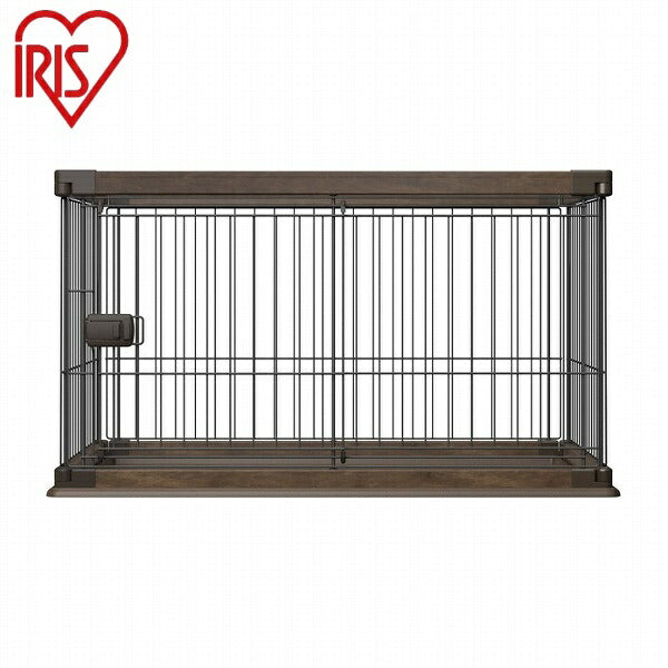 アイリスオーヤマ ウッディサークル PWSR-960LV ウォールナット 犬 サークル 小型犬 ゲージ おしゃれ 幅97.5 高さ55.5 奥行 66.5 IRIS OYAMA(代引不可)