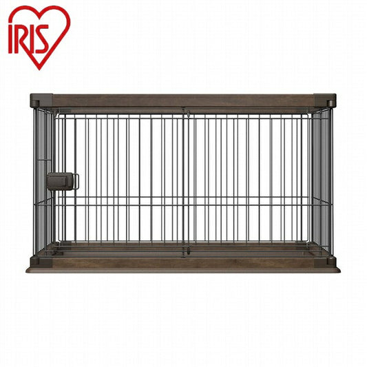 アイリスオーヤマ ウッディサークル PWSR-960LV ウォールナット 犬 サークル 小型犬 ゲージ おしゃれ 幅97.5 高さ55.5 奥行 66.5 IRIS OYAMA(代引不可)