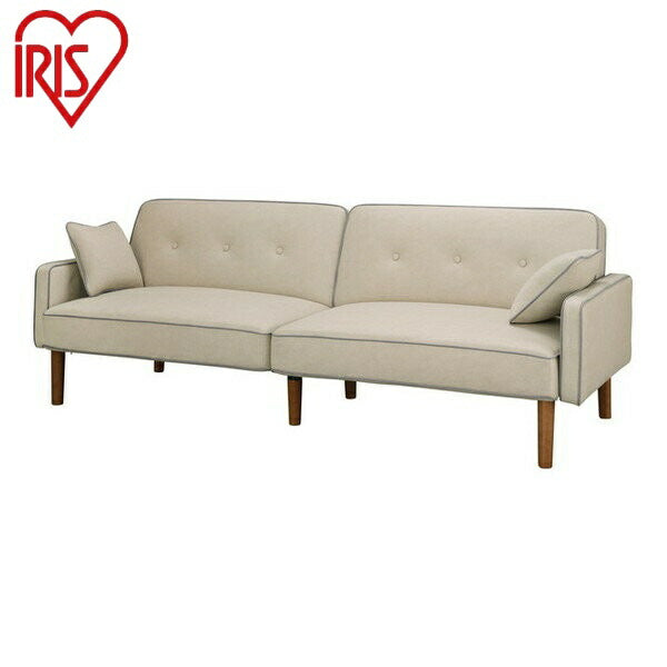 アイリスオーヤマ 3人掛けリクライニングソファベッド DRSB-3Sアイボリー 3人掛けリクライニングソファベッド IRIS OYAMA(代引不可)