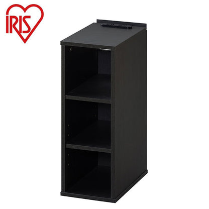 アイリスオーヤマ ナイトテーブル 棚付き 幅18 サイドテーブル コンセント ナイトテーブル ベッドサイド スマホスタンド付き 棚 ラック 収納付き 隙間収納 すき間収納 ブラック NTB-180R IRIS OYAMA(代引不可)