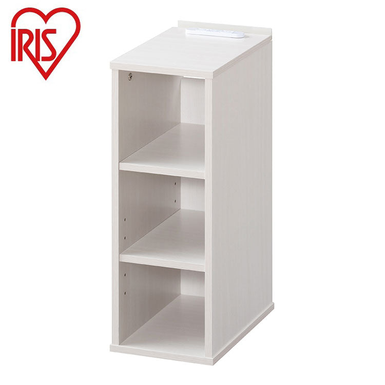 アイリスオーヤマ ナイトテーブル 棚付き 幅18 サイドテーブル コンセント ベッドサイド スマホスタンド付き 棚 ラック 収納付き 隙間収納 すき間収納 オフホワイト NTB-180R IRIS OYAMA(代引不可)