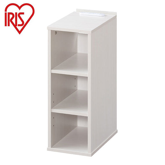 アイリスオーヤマ ナイトテーブル 棚付き 幅18 サイドテーブル コンセント ベッドサイド スマホスタンド付き 棚 ラック 収納付き 隙間収納 すき間収納 オフホワイト NTB-180R IRIS OYAMA(代引不可)