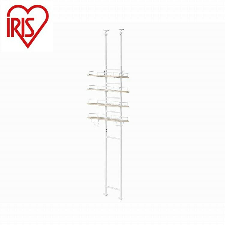 アイリスオーヤマ つっぱりランドリーラック TLR-4 ホワイト/ライトナチュラル IRIS OHYAMA(代引不可)